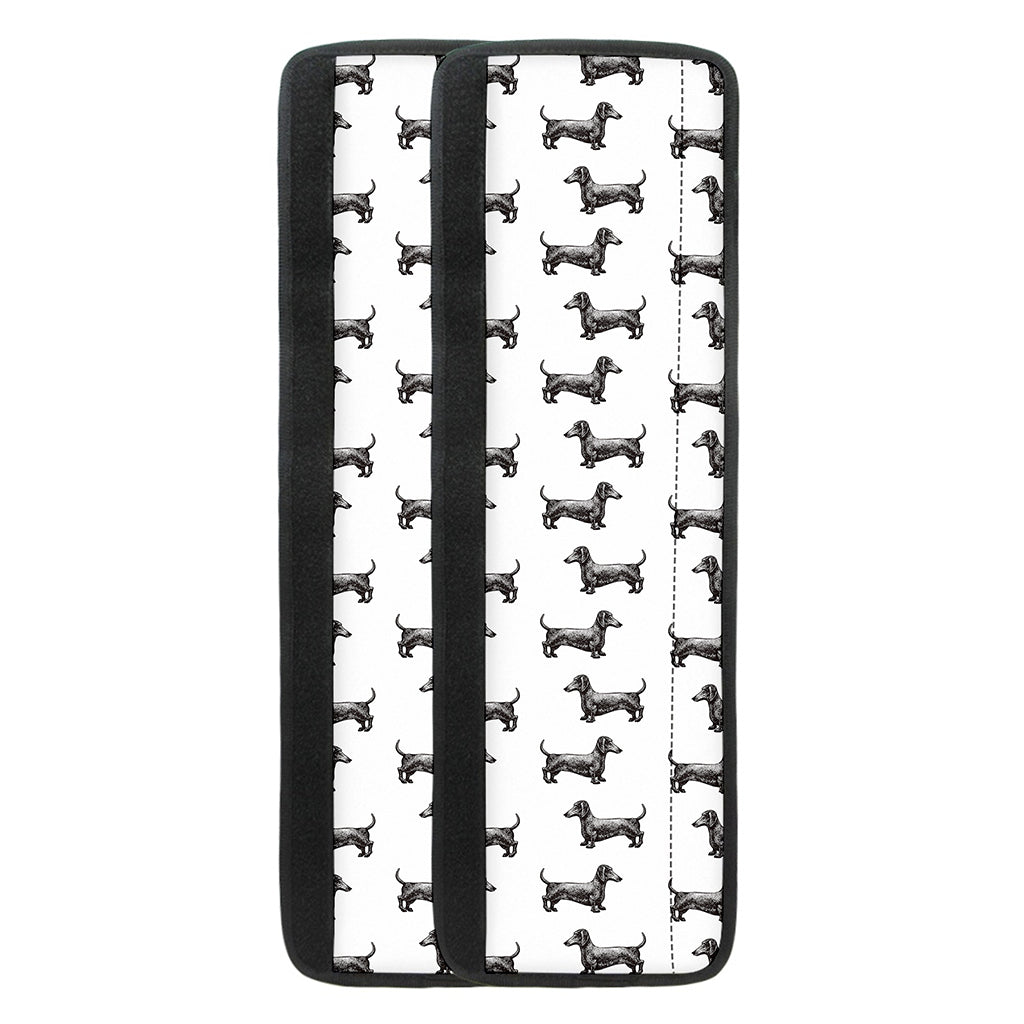 Black And White Dachshund Pattern Print Refrigerator Handle Covers