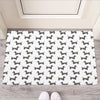 Black And White Dachshund Pattern Print Rubber Doormat