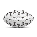 Black And White Dachshund Pattern Print Rugby Ball