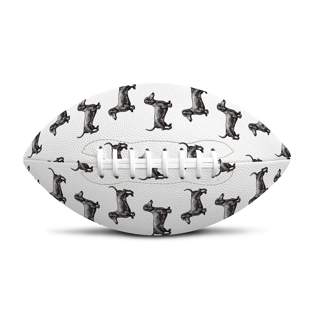 Black And White Dachshund Pattern Print Rugby Ball