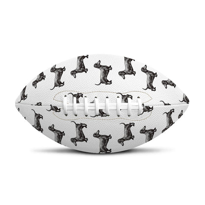 Black And White Dachshund Pattern Print Rugby Ball