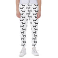 Black And White Dachshund Pattern Print Joggers
