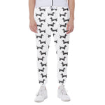 Black And White Dachshund Pattern Print Scuba Joggers