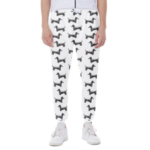 Black And White Dachshund Pattern Print Scuba Joggers