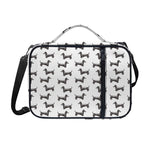 Black And White Dachshund Pattern Print Shoulder Strap Bible Bag