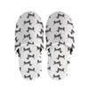 Black And White Dachshund Pattern Print Slippers