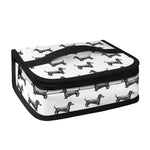 Black And White Dachshund Pattern Print Small Lunch Bag