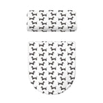 Black And White Dachshund Pattern Print Toilet Lid And Tank Cover Set
