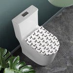 Black And White Dachshund Pattern Print Toilet Lid Cover