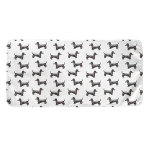 Black And White Dachshund Pattern Print Towel