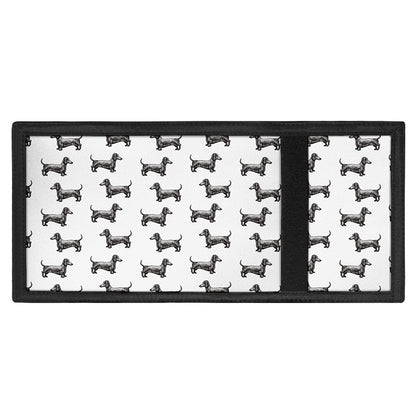 Black And White Dachshund Pattern Print Trifold Wallet