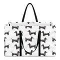Black And White Dachshund Pattern Print Utility Tote Bag