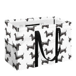Black And White Dachshund Pattern Print Utility Tote Bag