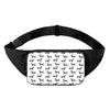 Black And White Dachshund Pattern Print Waist Bag