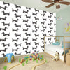 Black And White Dachshund Pattern Print Wall Sticker