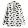 Black And White Dachshund Pattern Print Women's Blazer