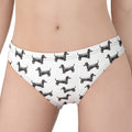 Black And White Dachshund Pattern Print Women's Panties