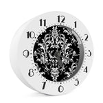 Black And White Damask Pattern Print Alarm Clock