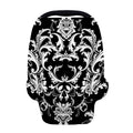 Black And White Damask Pattern Print Baby Seat Cover