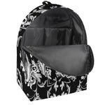 Black And White Damask Pattern Print Backpack