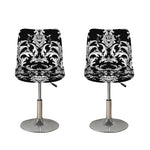 Black And White Damask Pattern Print Bar Stool Covers