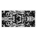 Black And White Damask Pattern Print Beach Towel