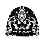Black And White Damask Pattern Print Beanie