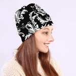 Black And White Damask Pattern Print Beanie