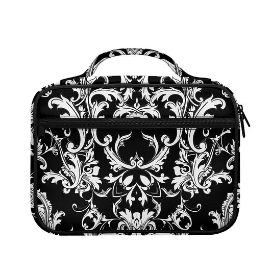 Black And White Damask Pattern Print Briefcase Bible Bag