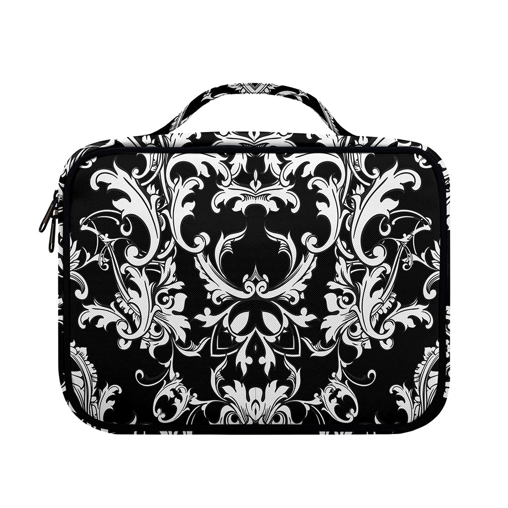 Black And White Damask Pattern Print Briefcase Bible Bag