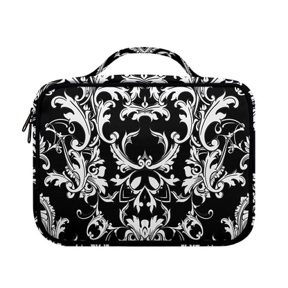 Black And White Damask Pattern Print Briefcase Bible Bag