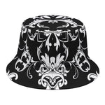 Black And White Damask Pattern Print Bucket Hat