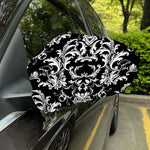 Black And White Damask Pattern Print Car Side Mirror Covers