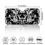 Black And White Damask Pattern Print Car Windshield Sun Shade