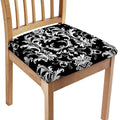 Black And White Damask Pattern Print Chair Cushion Cover
