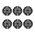 Black And White Damask Pattern Print Coaster Set