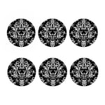 Black And White Damask Pattern Print Coaster Set