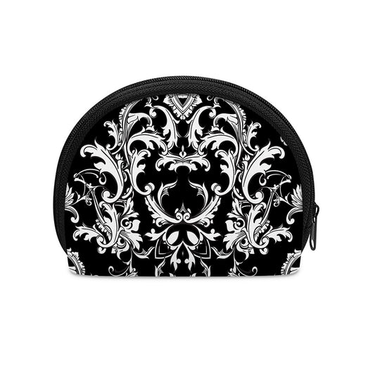 Black And White Damask Pattern Print Coin Purse
