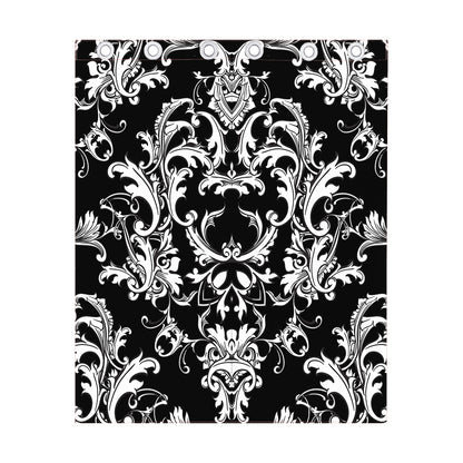 Black And White Damask Pattern Print Curtain