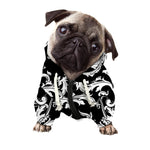 Black And White Damask Pattern Print Dog Zip Up Hoodie