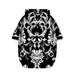 Black And White Damask Pattern Print Dog Zip Up Hoodie