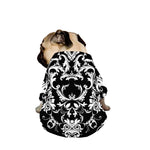 Black And White Damask Pattern Print Dog Zip Up Jacket