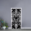 Black And White Damask Pattern Print Door Sticker