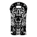 Black And White Damask Pattern Print Double Neoprene Wine Tote