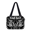 Black And White Damask Pattern Print Double Strap Bible Bag