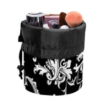 Black And White Damask Pattern Print Drawstring Makeup Bag
