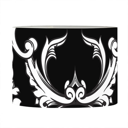 Black And White Damask Pattern Print Drum Lamp Shade