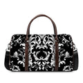 Black And White Damask Pattern Print Duffel Bag