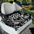 Black And White Damask Pattern Print Golf Cart Seat Cover
