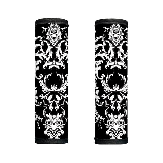 Black And White Damask Pattern Print Handle Covers